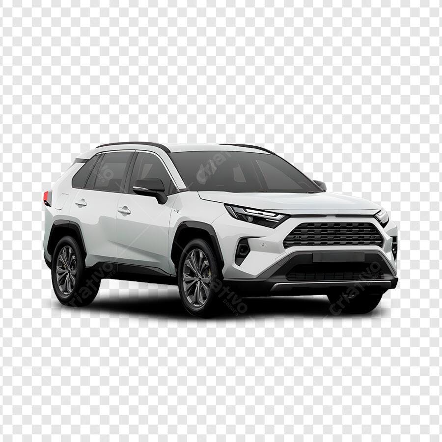 Foto Recortada Carro SUV Branco Toyota RAV4 PNG Fundo Transparente