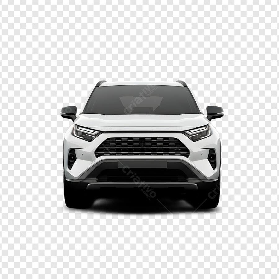 Foto Recortada Carro SUV Branco Toyota RAV4 PNG Fundo Transparente