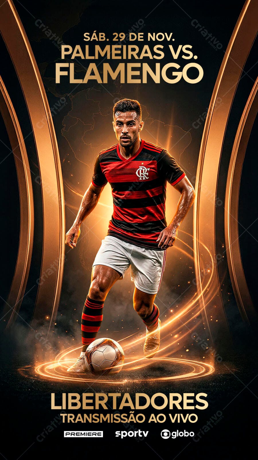 Post Instagram Jogo Futebol Libertadores PSD Editável