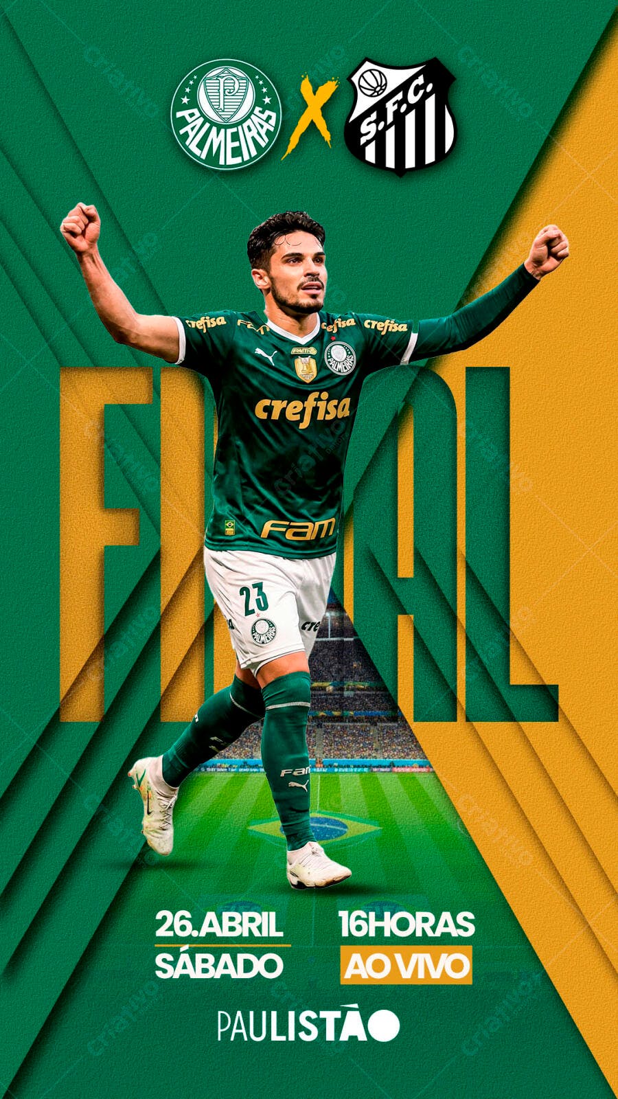 Post Instagram Final Campeonato Paulista Futebol PSD Editável