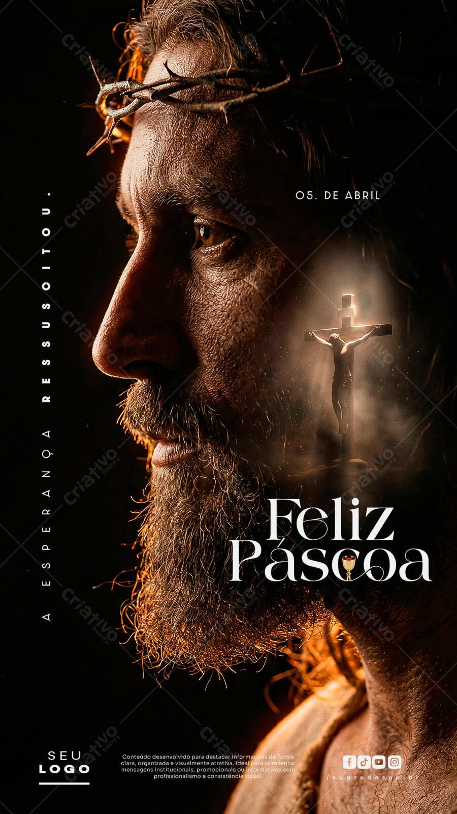 Story Instagram Páscoa Jesus Cristo PSD Editável