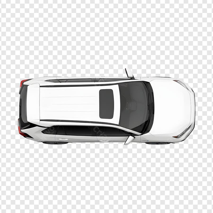 Foto Recortada Carro Branco SUV Vista Superior PNG Fundo Transparente