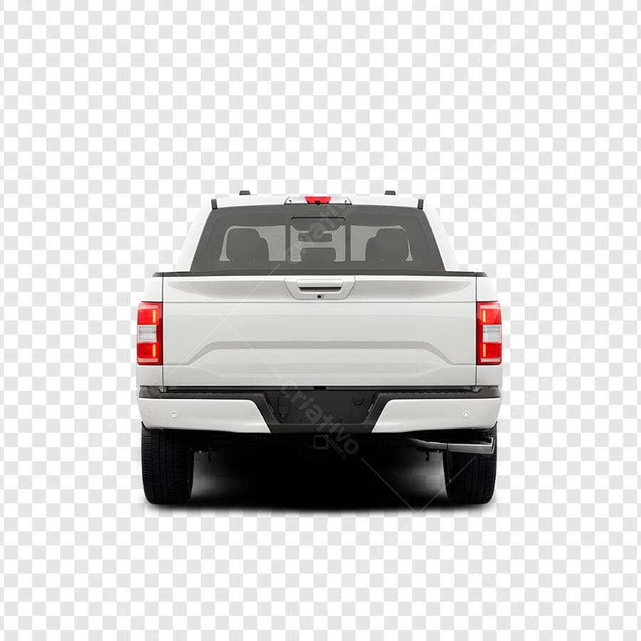 Foto Recortada Caminhonete Branca Traseira PNG Fundo Transparente