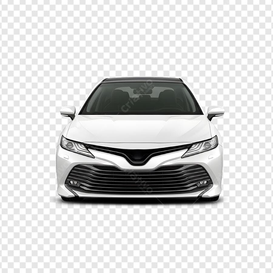 Foto Recortada Carro Branco Sedan Frente PNG Fundo Transparente