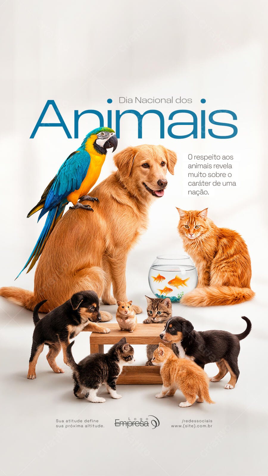 Post Instagram Dia Nacional dos Animais Pet Shop PSD Editável