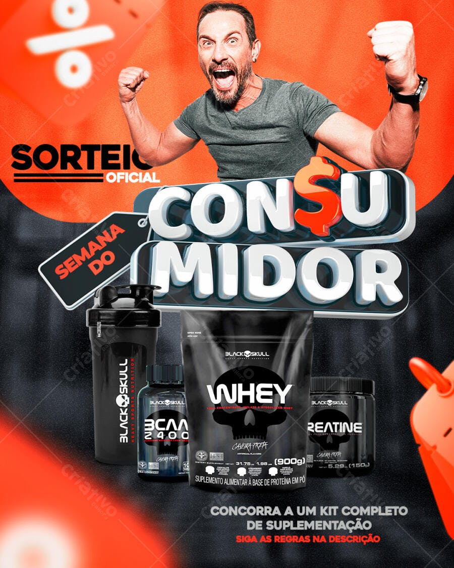 Post Instagram Dia do Consumidor Suplementos PSD Editável