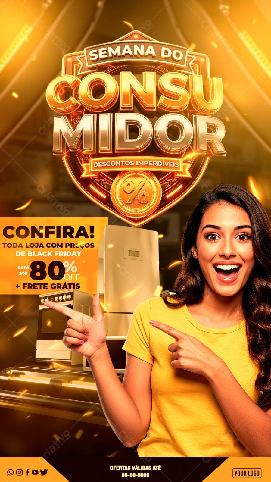 Story Instagram Semana do Consumidor Eletrodomésticos PSD Editável