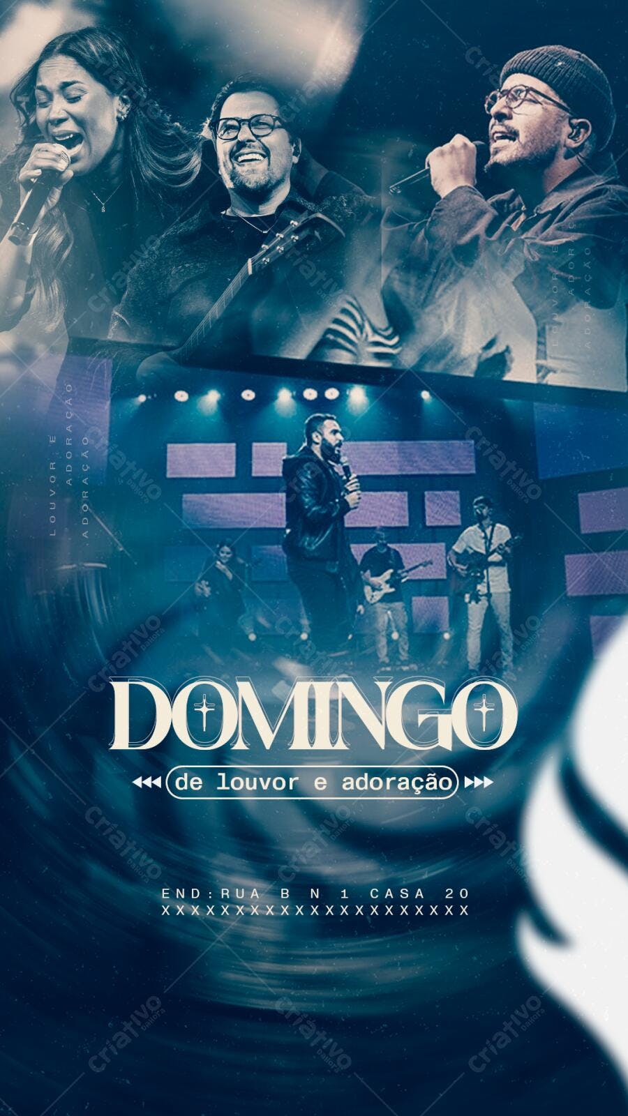 Story Instagram Domingo Louvor Adoração PSD Editável
