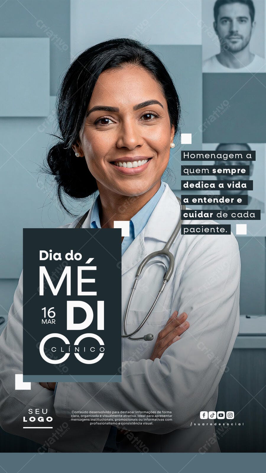 Story Dia do Médico 16 de Março Clínica PSD Editável