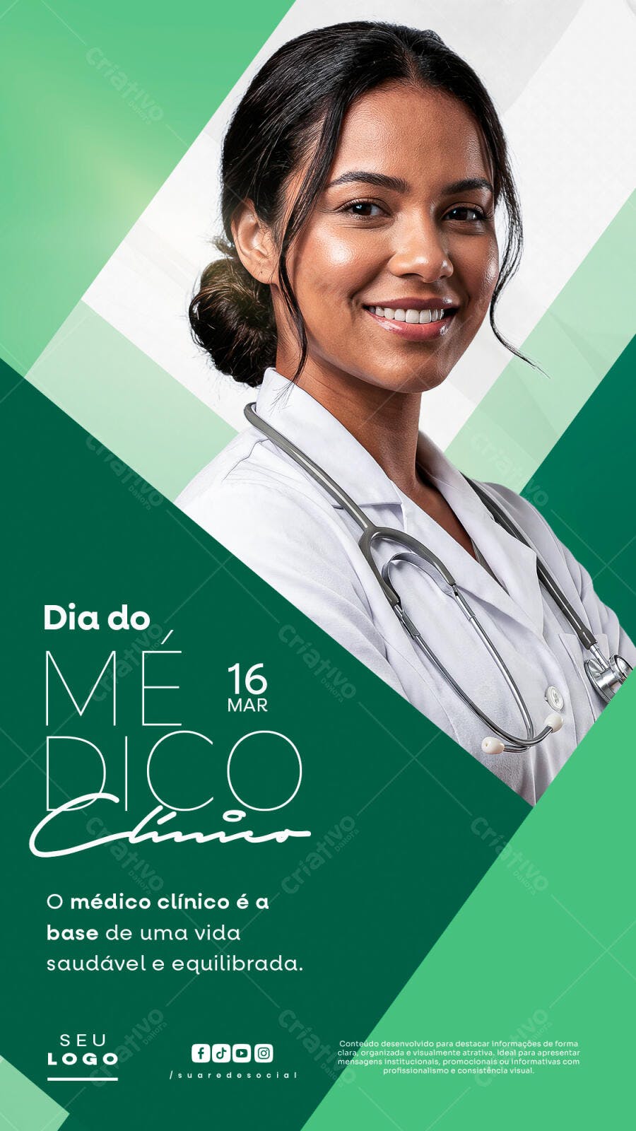 Story Dia do Médico Clínico 16 Março Saúde PSD Editável