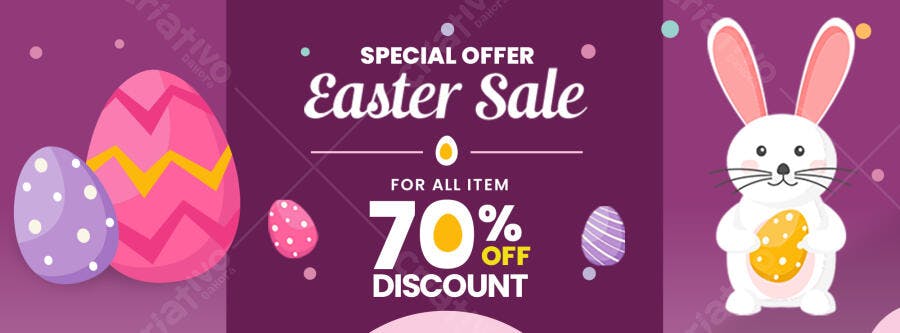 Post Instagram Páscoa Oferta 70% Desconto PSD Editável