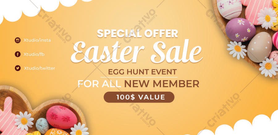 Banner Páscoa Oferta Especial PSD Editável