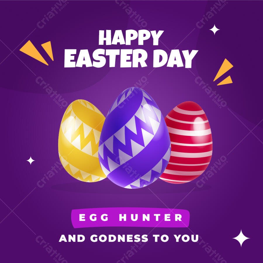 Post Instagram Páscoa Happy Easter Day PSD Editável