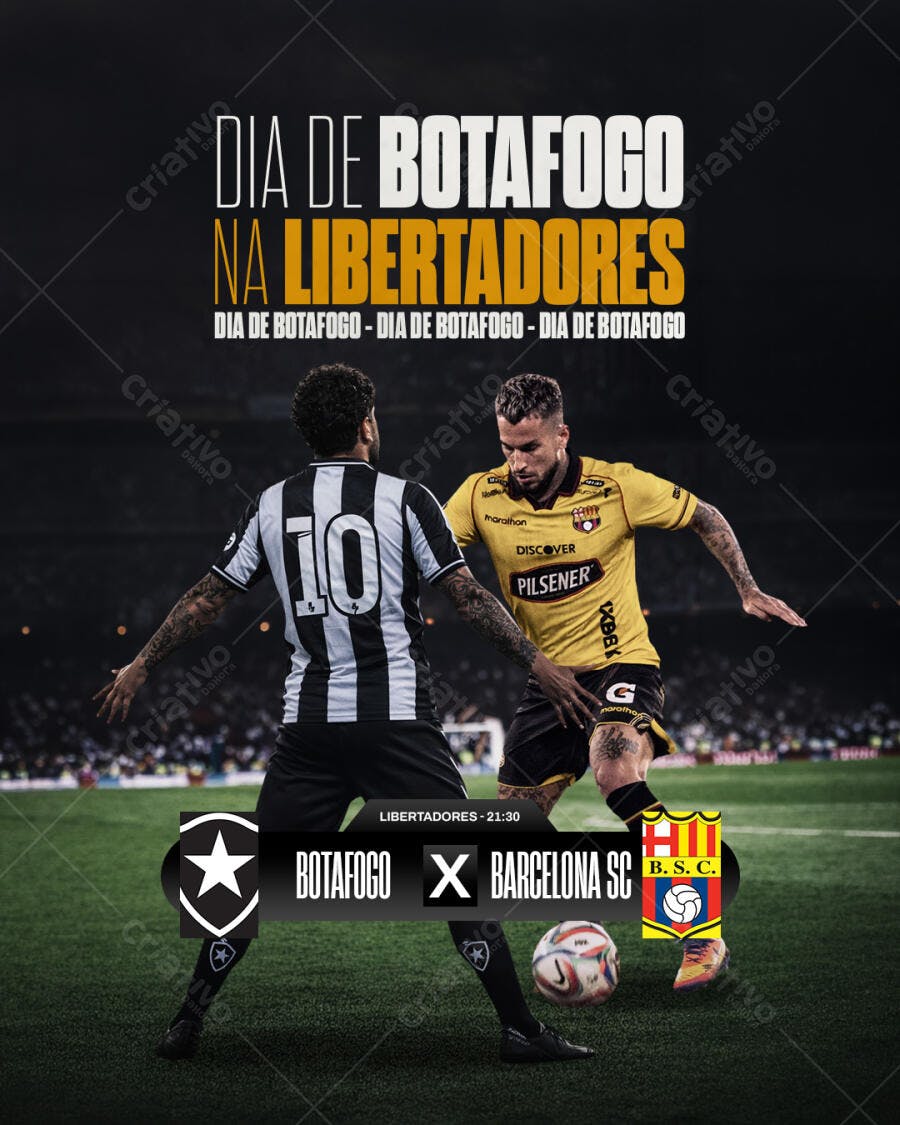 Post Instagram Botafogo Libertadores Futebol PSD Editável