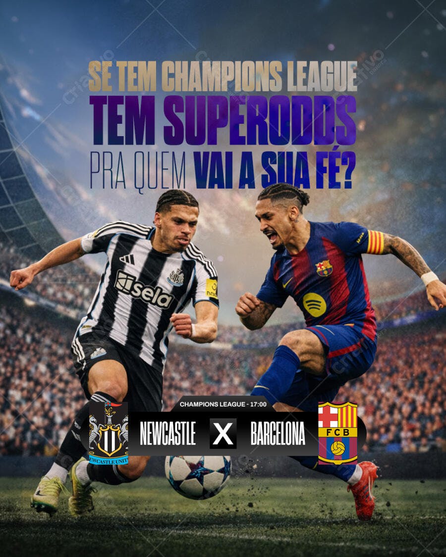 Post Instagram Champions League Futebol Aposta PSD Editável