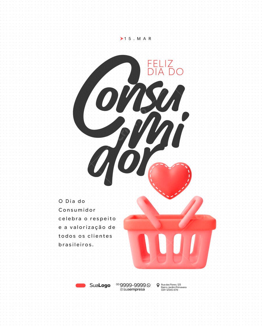 Post Instagram Dia do Consumidor 15 de Março PSD Editável