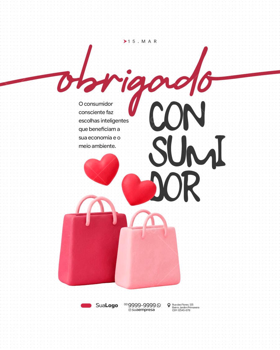 Post Dia do Consumidor 15 de Março Loja Varejo PSD Editável