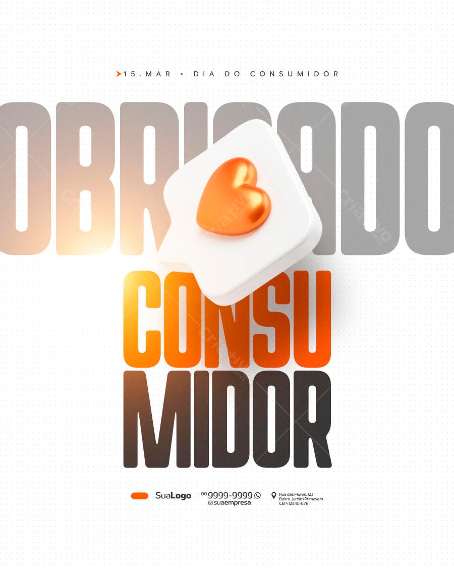 Post Instagram Dia do Consumidor Março PSD Editável