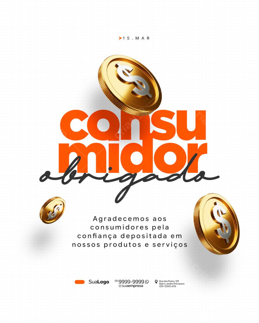 Post Dia do Consumidor 15 de Março PSD Editável