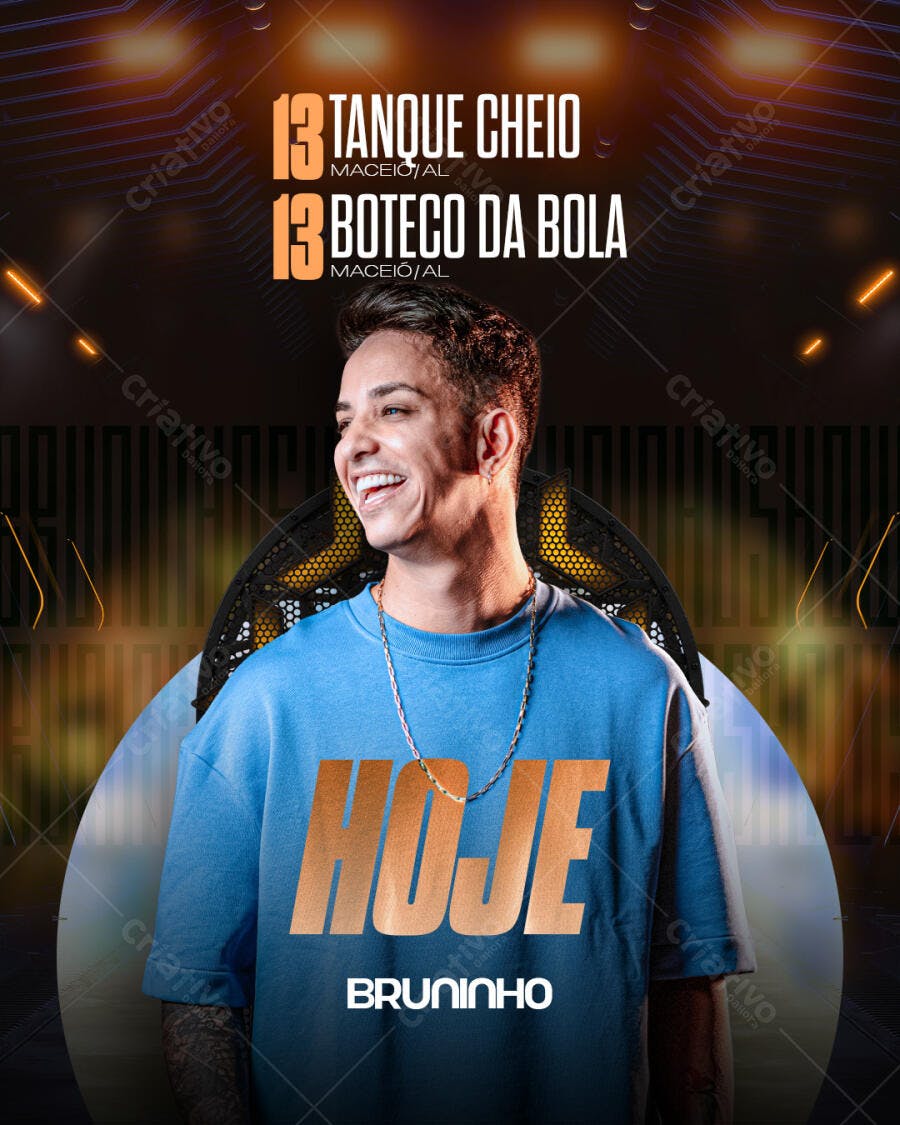 Flyer Evento Balada Show Bruninho PSD Editável