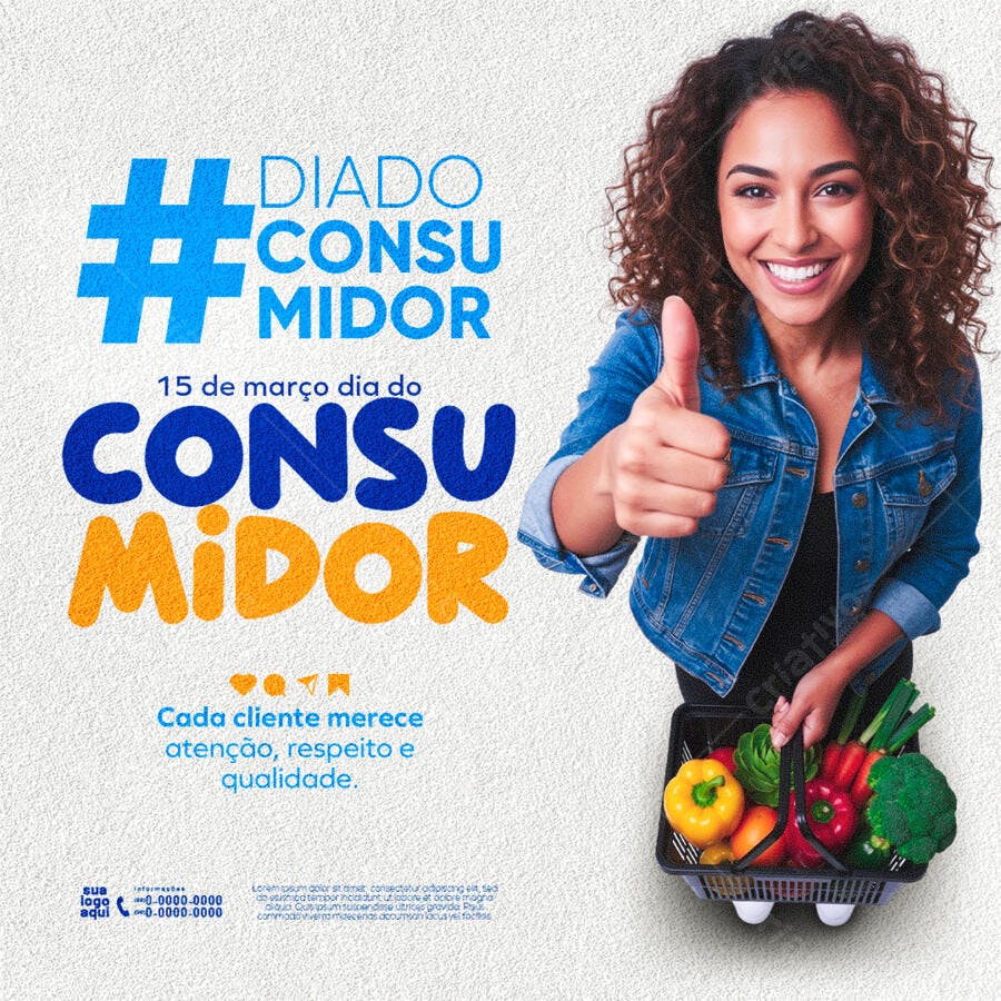 Post Instagram Dia do Consumidor Supermercado PSD Editável