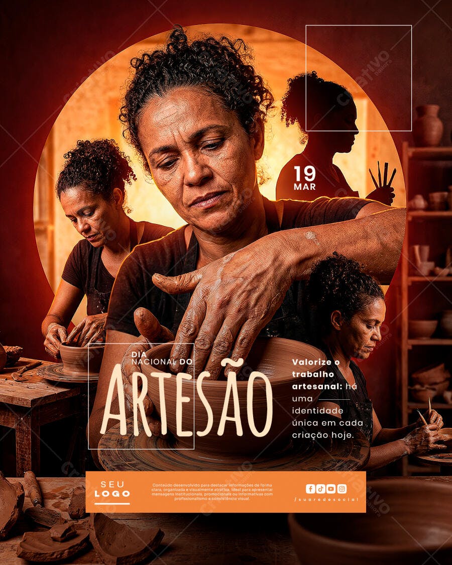 Post Dia Nacional do Artesão 19 de Março PSD Editável