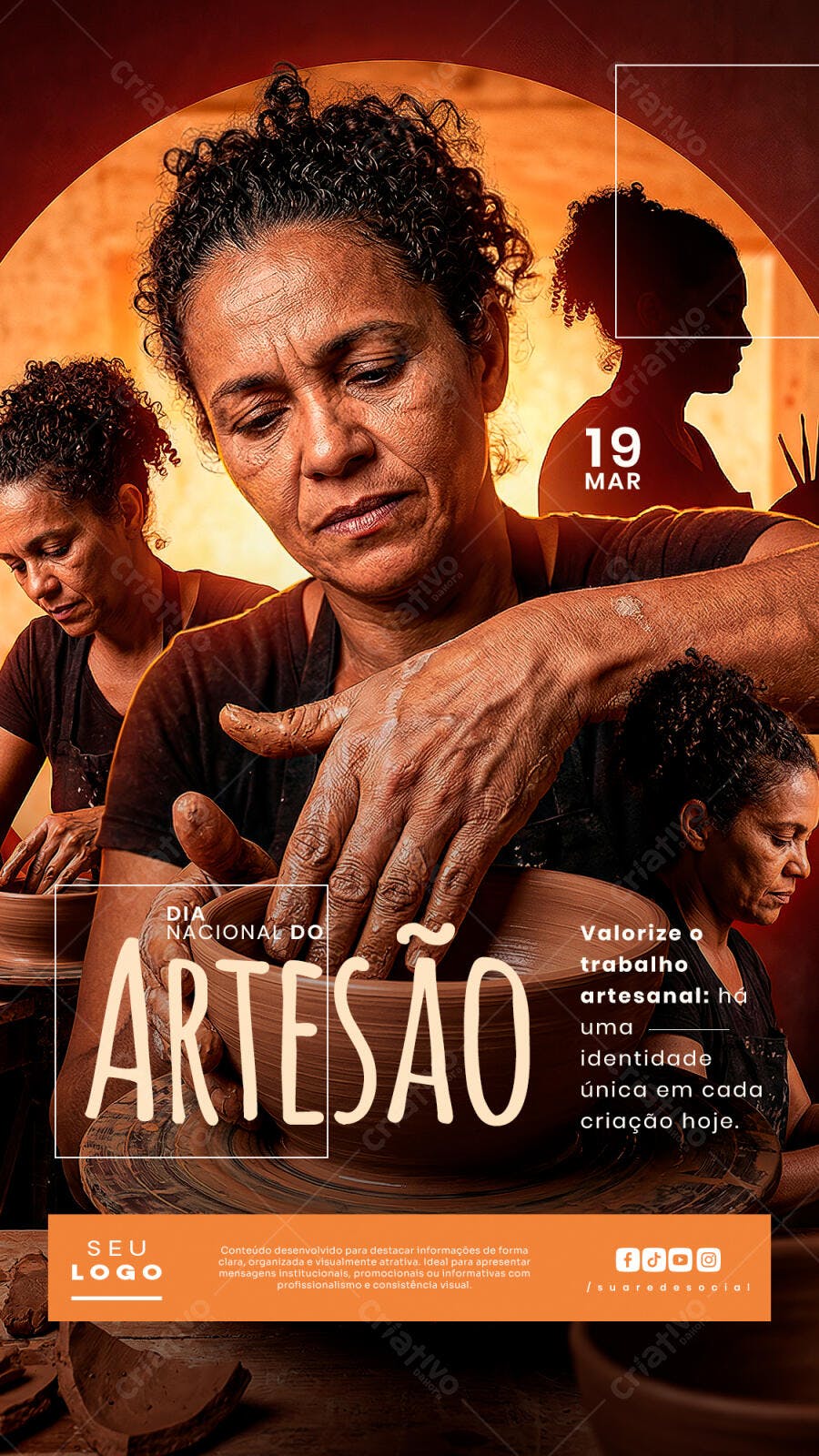 Post Instagram Dia Nacional do Artesão 19 Março PSD Editável