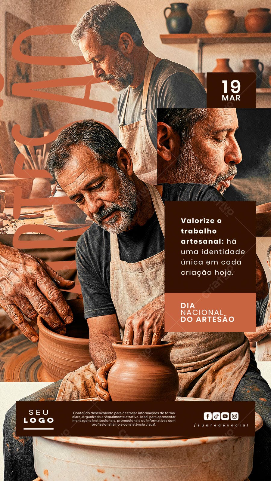 Post Instagram Dia Nacional do Artesão PSD Editável