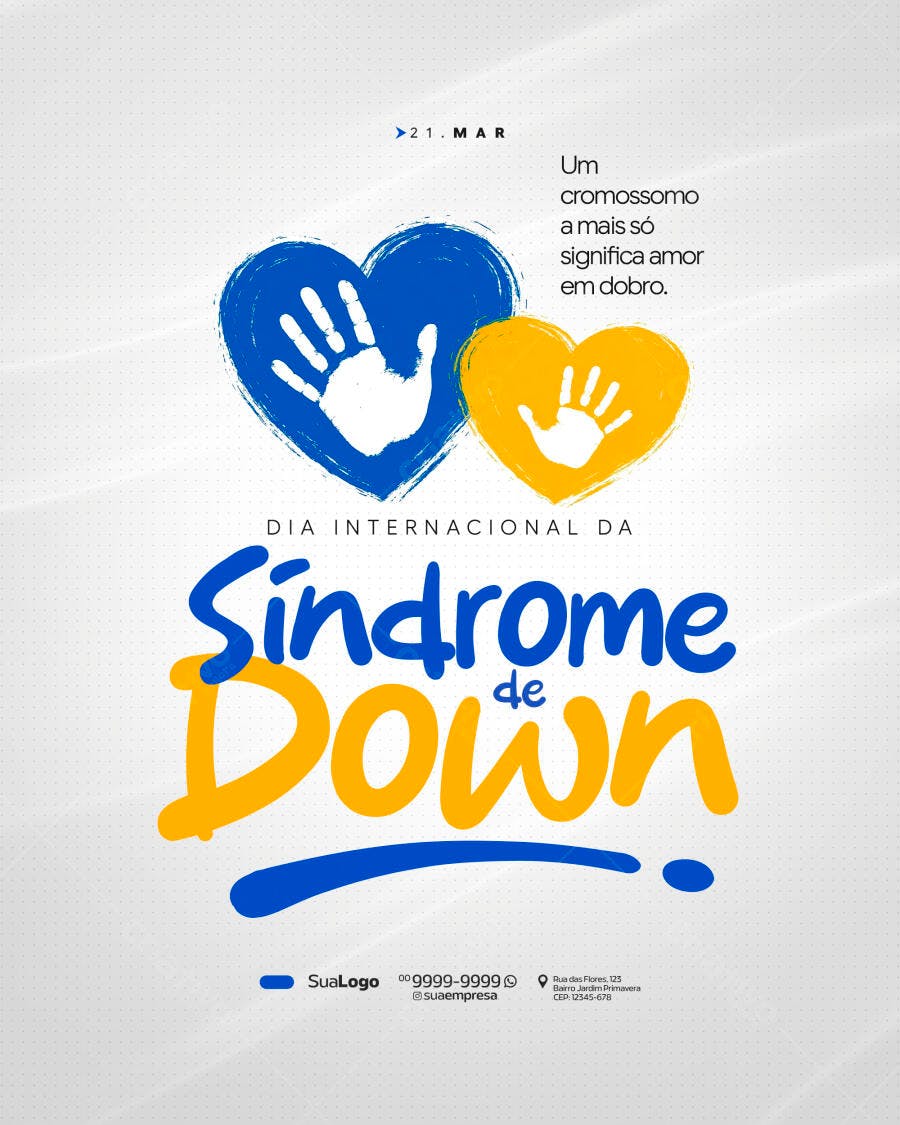 Post Dia Internacional da Síndrome de Down PSD Editável