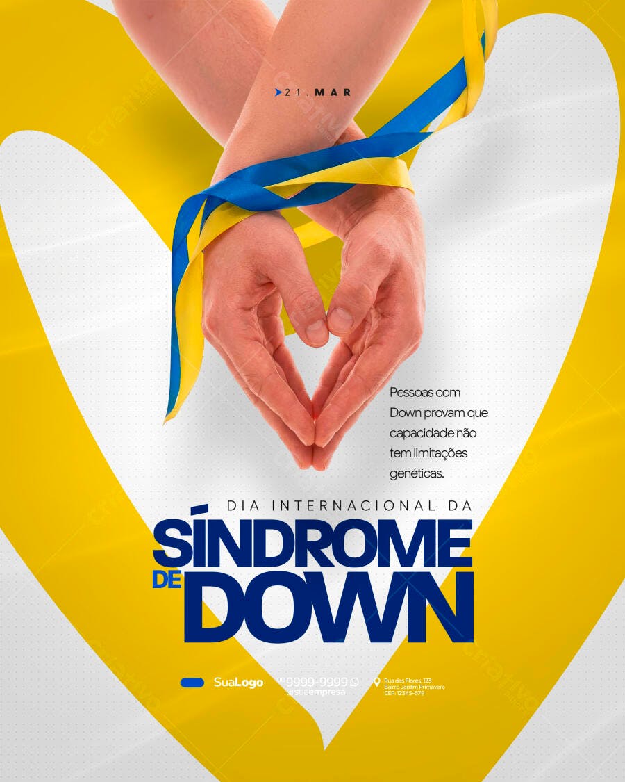Post Dia Internacional da Síndrome de Down PSD Editável