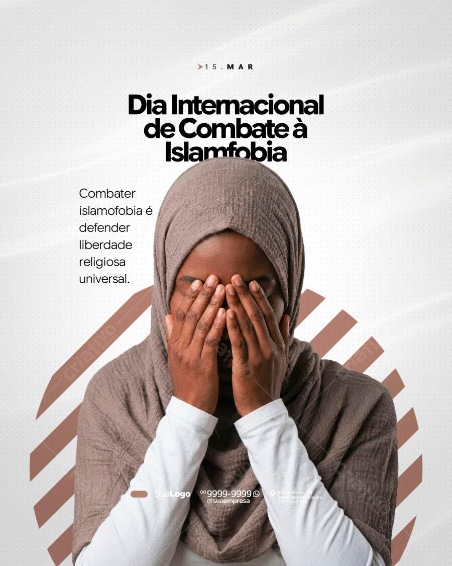 Post Instagram Dia Internacional Combate Islamofobia PSD Editável