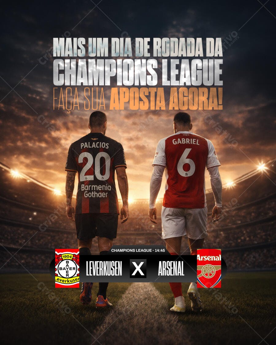 Post Instagram Champions League Apostas Esportivas PSD Editável
