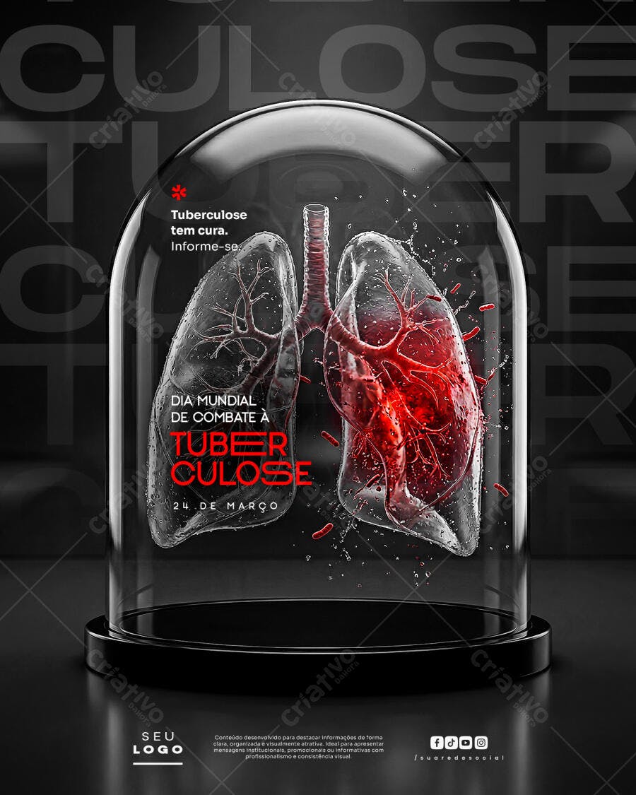 Post Instagram Dia Mundial Tuberculose Março PSD Editável