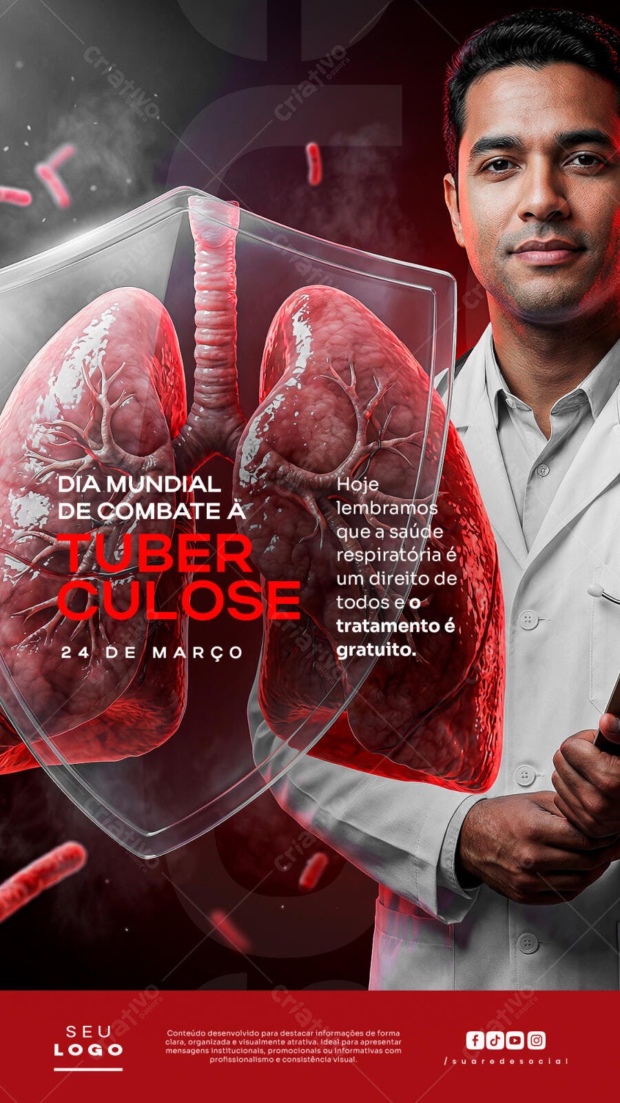 Story Dia Mundial Tuberculose Saúde Março PSD Editável