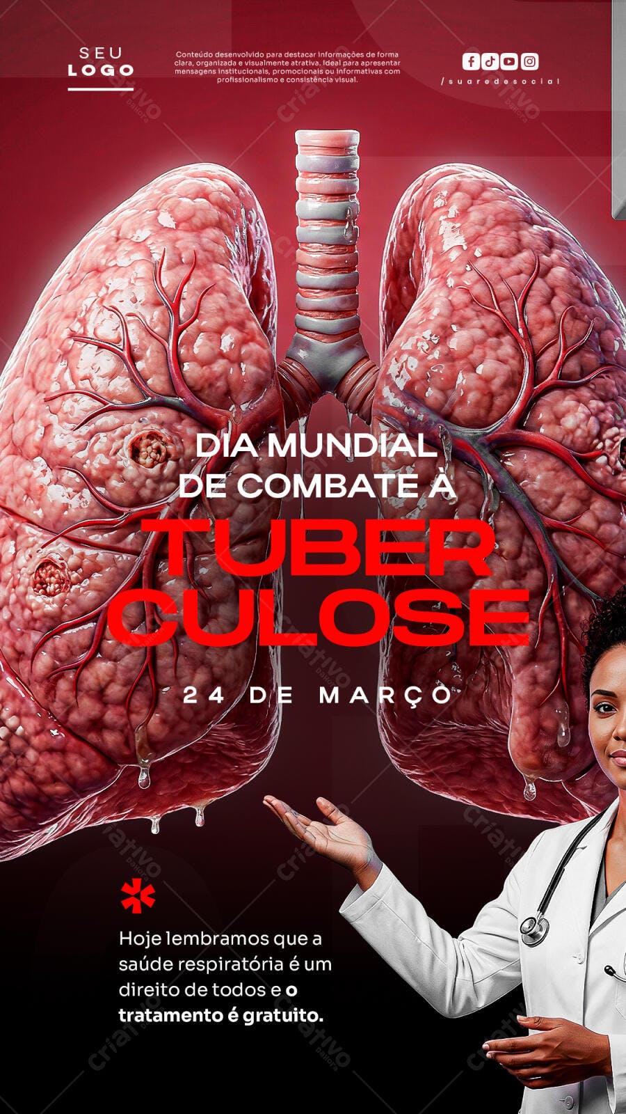 Story Dia Mundial Tuberculose Saúde Março PSD Editável