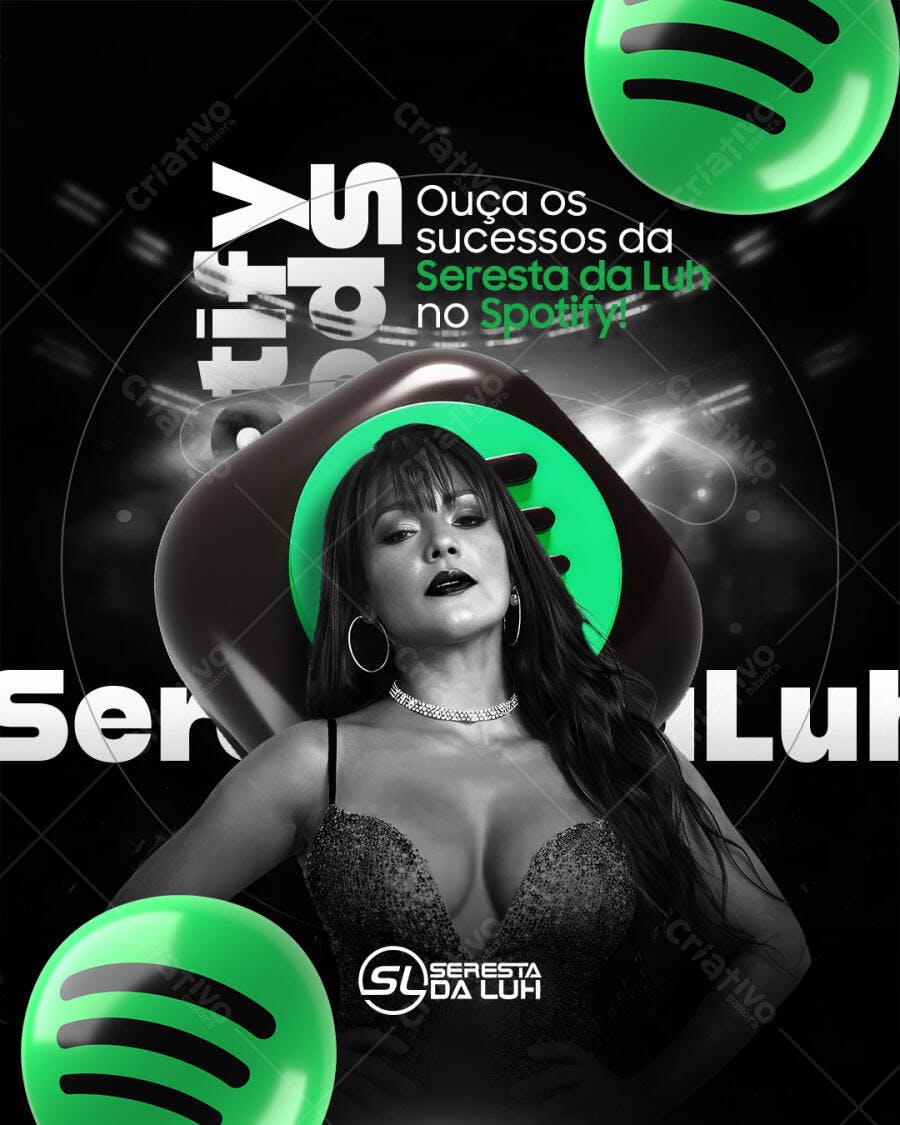 Post Instagram Spotify Música Artista PSD Editável