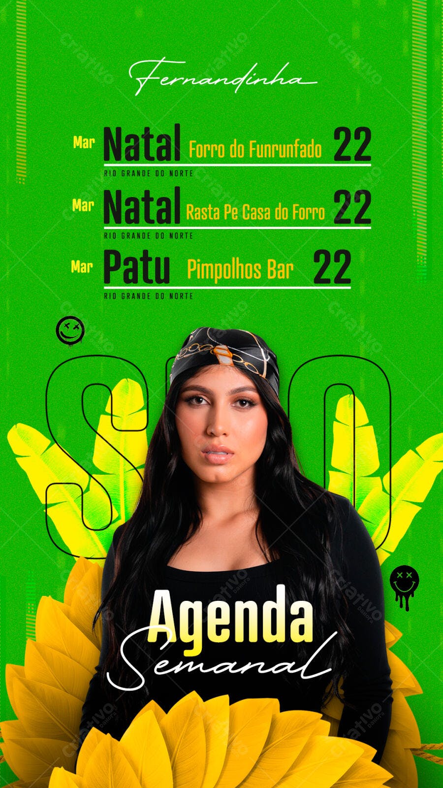 Story Instagram Agenda Semanal Eventos PSD Editável