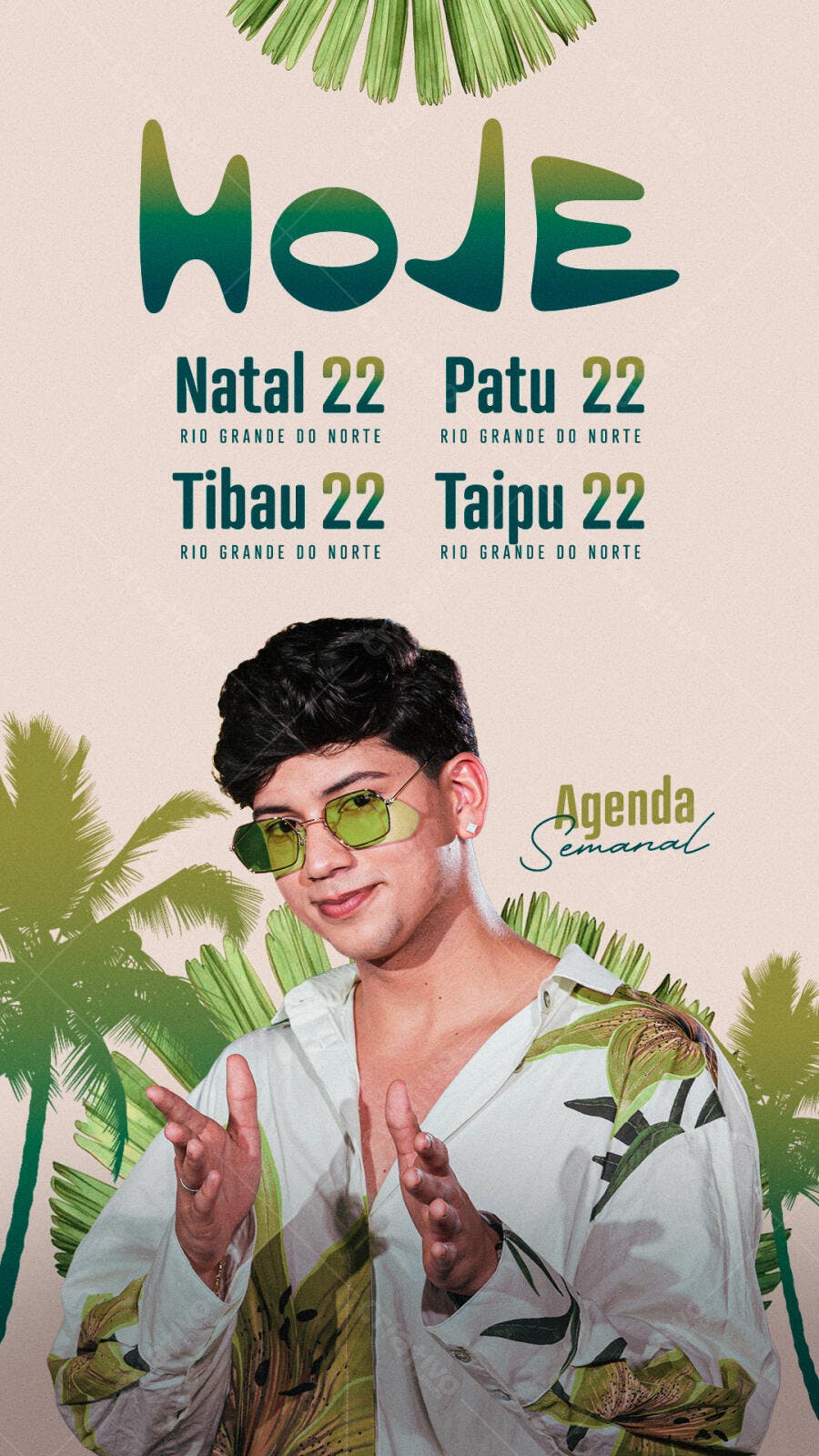 Story Instagram Agenda Semanal Eventos Verão PSD Editável