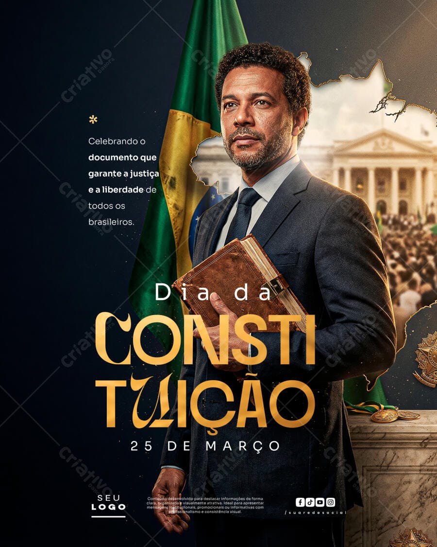 Post Dia da Constituição 25 de Março PSD Editável
