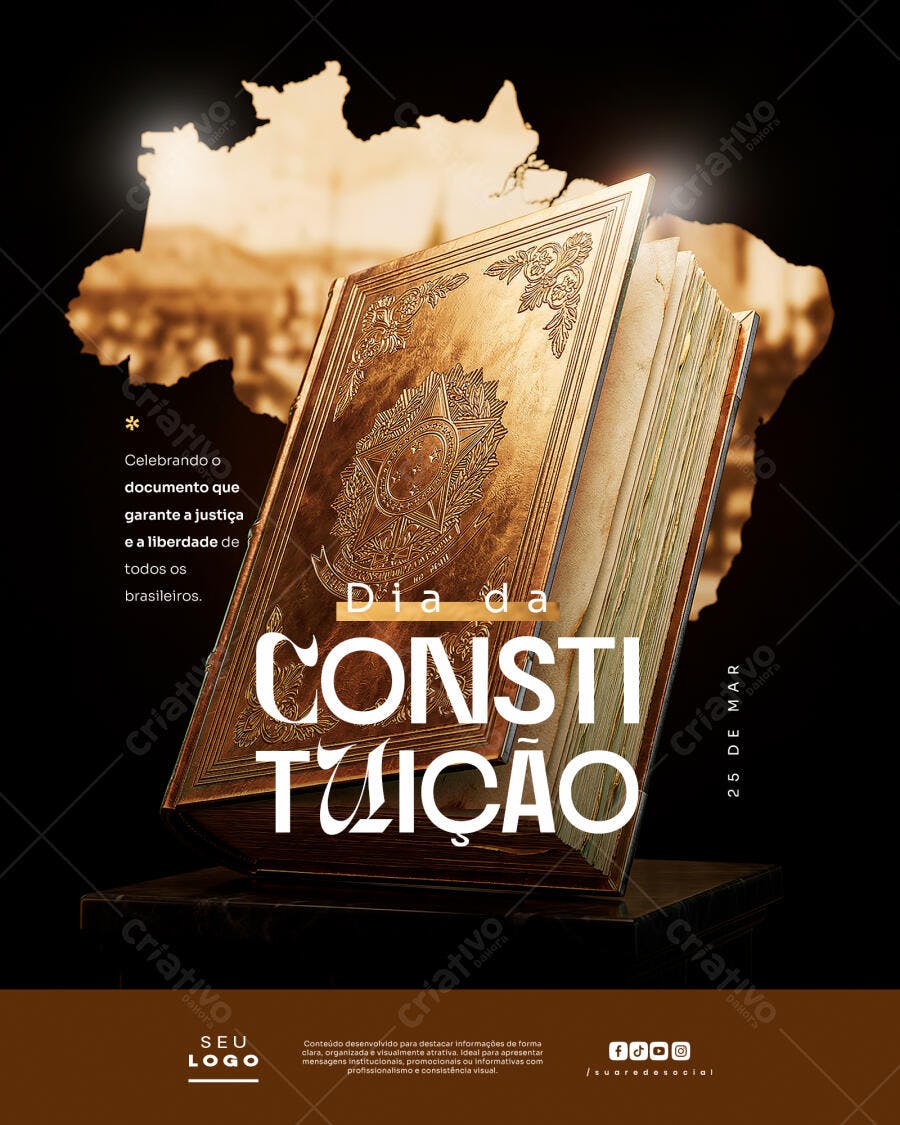 Post Dia da Constituição 25 de Março PSD Editável