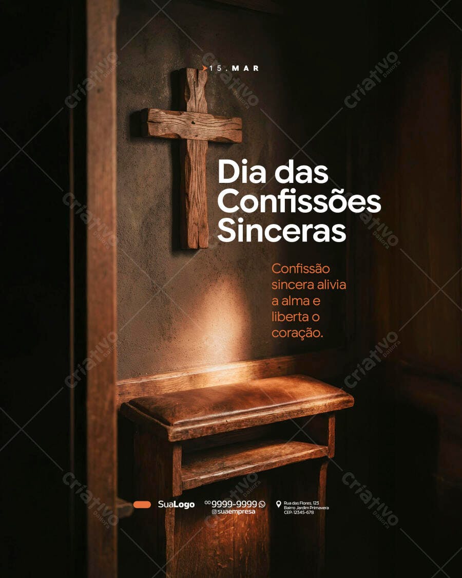 Post Instagram Dia das Confissões Sinceras Março PSD Editável