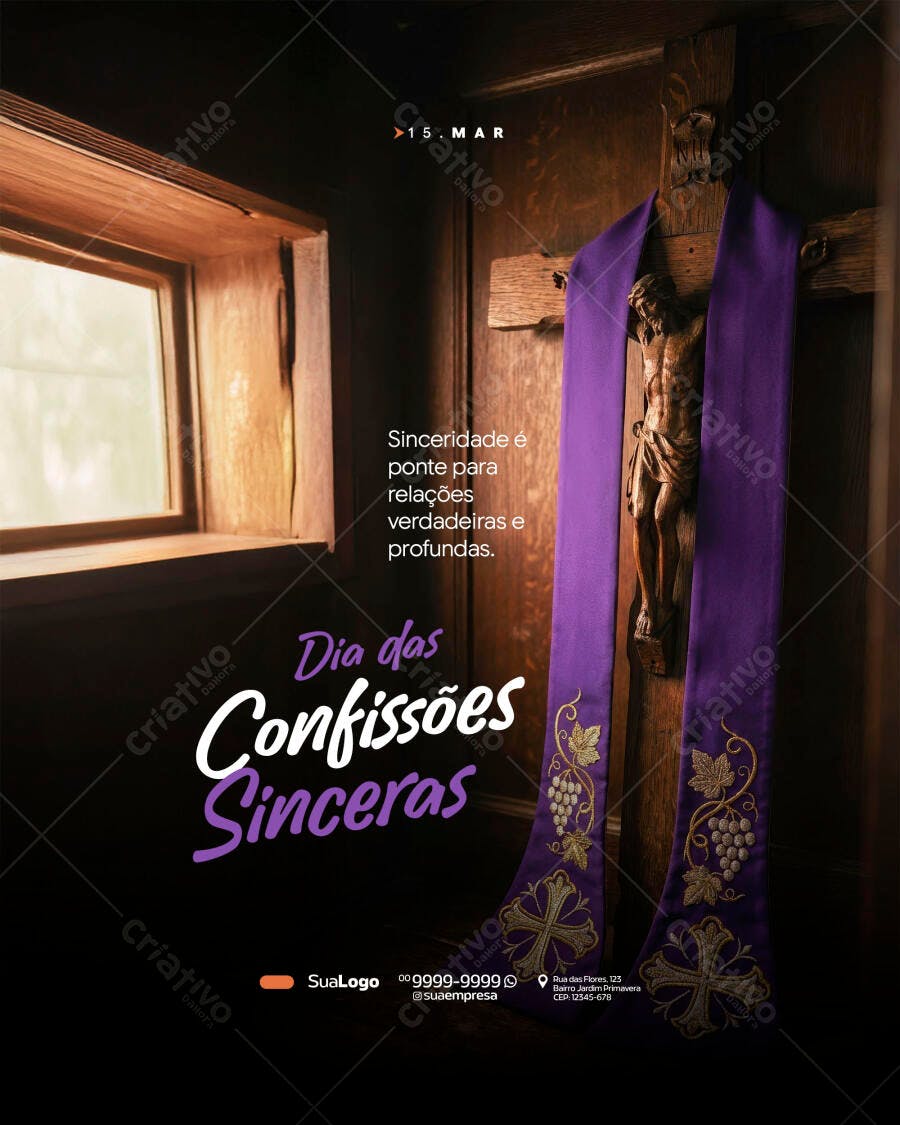 Post Instagram Dia das Confissões Sinceras PSD Editável