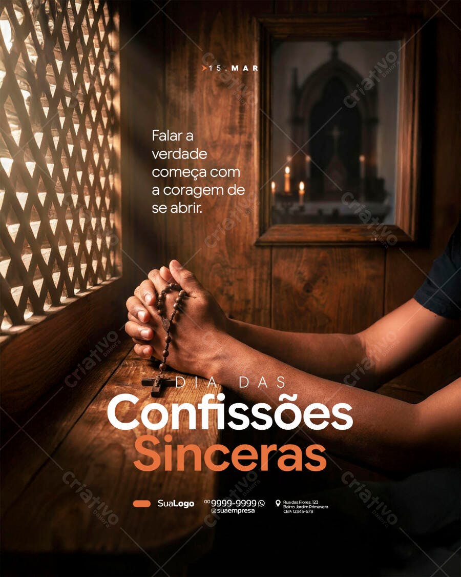 Post Instagram Dia das Confissões Sinceras PSD Editável