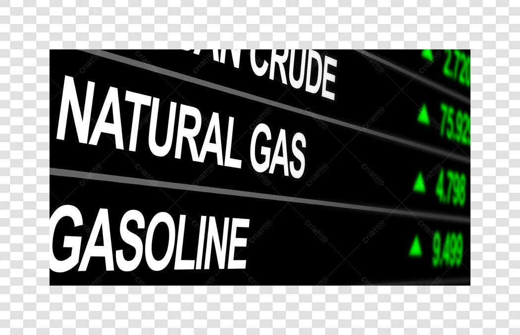 Foto Recortada Painel Cotação Gás Natural Gasolina PNG Fundo Transparente