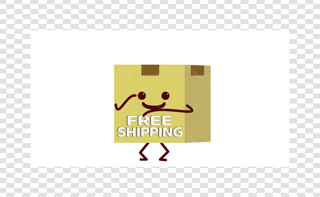 Ilustração Caixa Free Shipping Entrega Grátis PNG Fundo Transparente