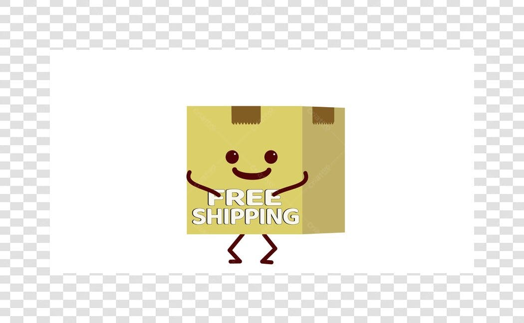 Ilustração Caixa Frete Grátis Delivery PNG Fundo Transparente