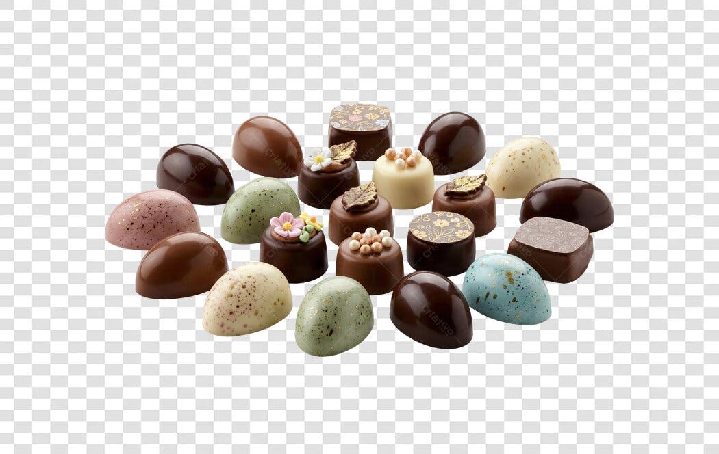 Foto Recortada Bombons e Doces Finos Variados PNG Fundo Transparente