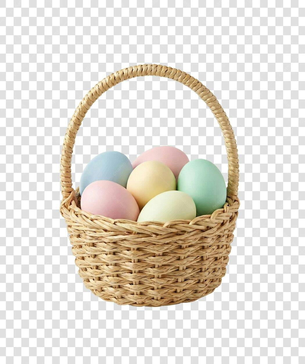 Foto Recortada Cesta Ovos Páscoa Abril PNG Fundo Transparente