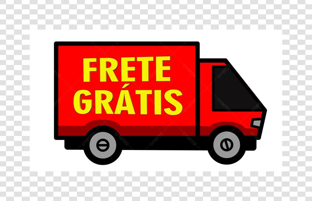 Clipart Caminhão Frete Grátis Vermelho PNG Fundo Transparente