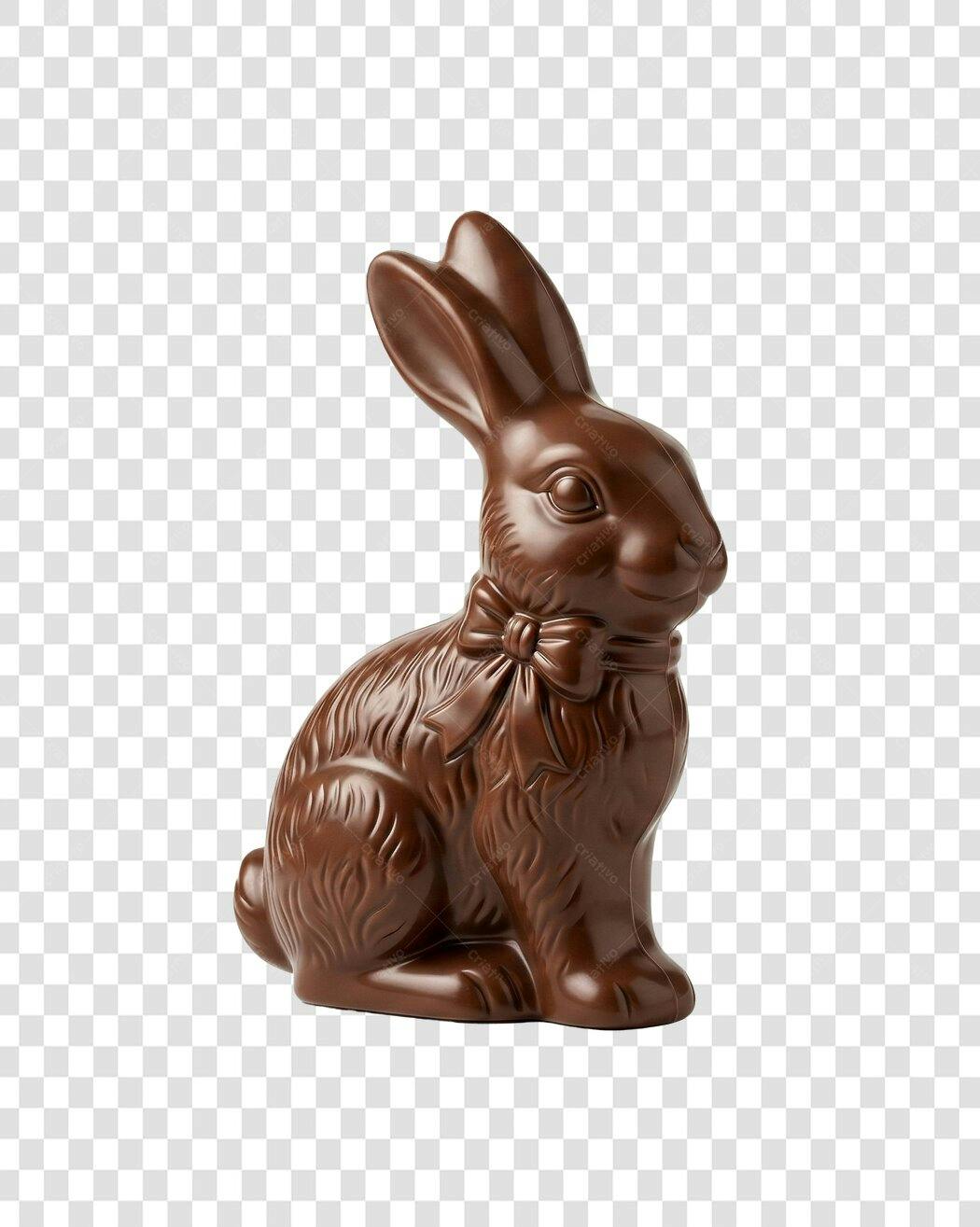 Foto Recortada Coelho Chocolate Páscoa Abril PNG Fundo Transparente